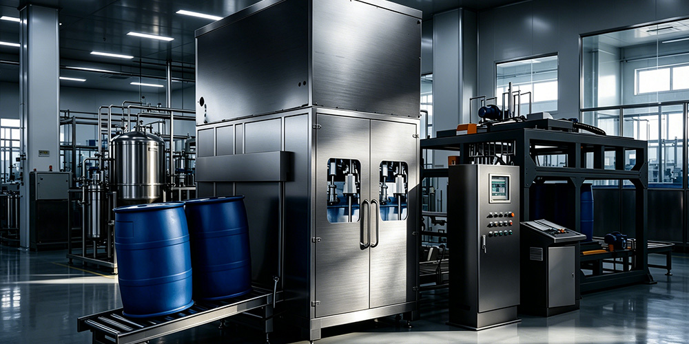 200L双头自动寻口灌装线整体